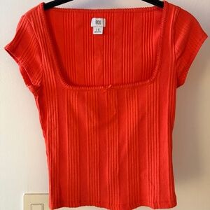 Urban Outfitters BDG Ribbed "Olivia Picot Square" T Shirt NWOT